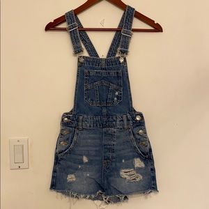 Fitted Denim Overalls